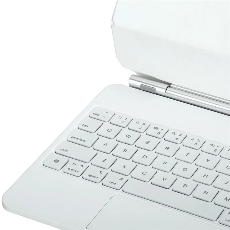 For iPad (2025) / iPad 10.9 (2022) Bluetooth-compatible Keyboard Leather Case Floating Magnetic Keyboard with Touchpad - White