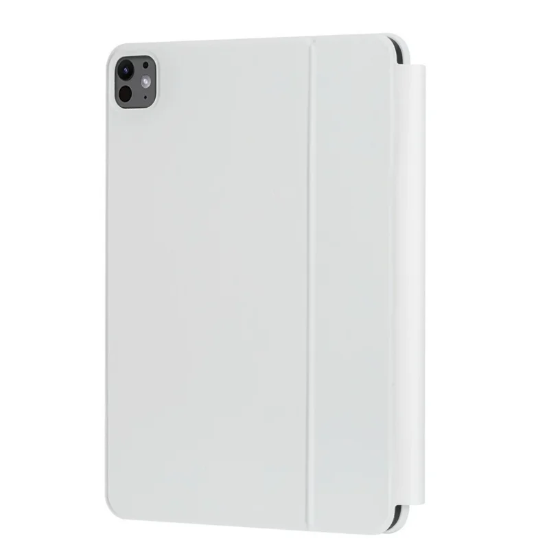For iPad Pro 13 (2024) Bluetooth-compatible Keyboard Leather Case Floating Magnetic Keyboard with Touchpad - White
