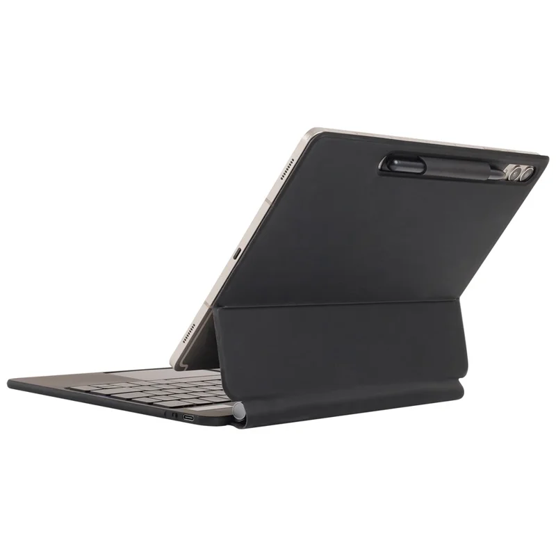 Étui clavier Bluetooth compatible avec Samsung Galaxy Tab S9 FE X510 X516 / S9 X710 X716B X718U / S8 X700 X706 / S7 T870 avec pavé tactile et rétroéclairage