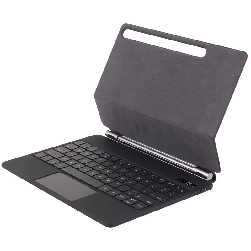 Étui clavier Bluetooth compatible avec Samsung Galaxy Tab S9 FE X510 X516 / S9 X710 X716B X718U / S8 X700 X706 / S7 T870 avec pavé tactile et rétroéclairage