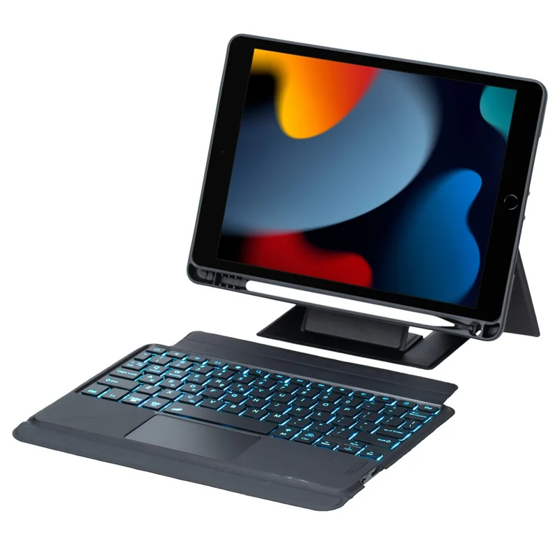Capa de Teclado Compatível com Bluetooth para iPad 10.2 (2021) / (2020) / (2019) / iPad Air 10.5 polegadas (2019) / iPad Pro 10.5 polegadas (2017) com Suporte - Preto