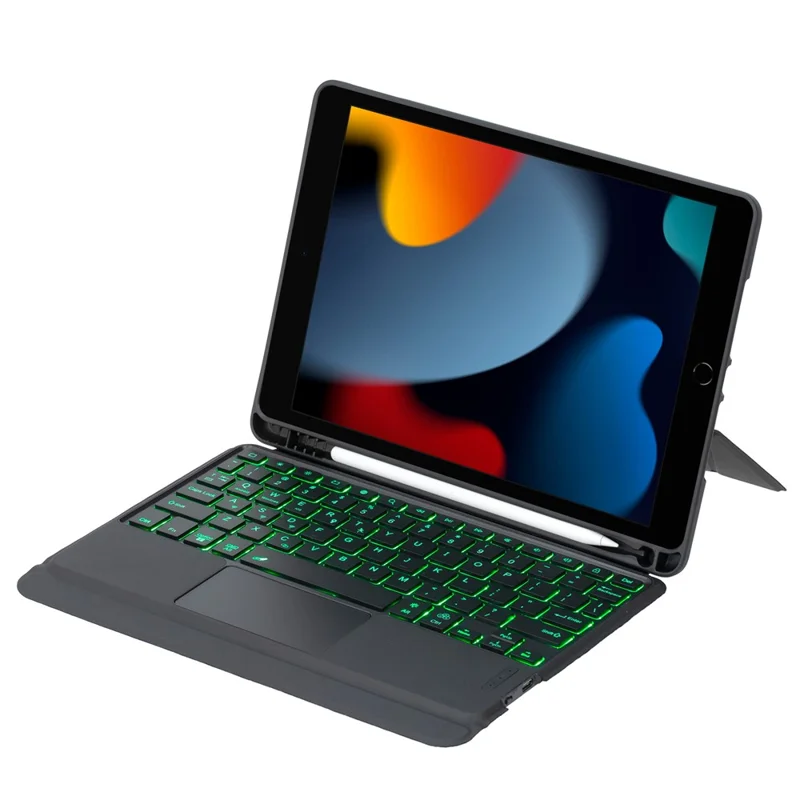 Capa de Teclado Compatível com Bluetooth para iPad 10.2 (2021) / (2020) / (2019) / iPad Air 10.5 polegadas (2019) / iPad Pro 10.5 polegadas (2017) com Suporte - Preto