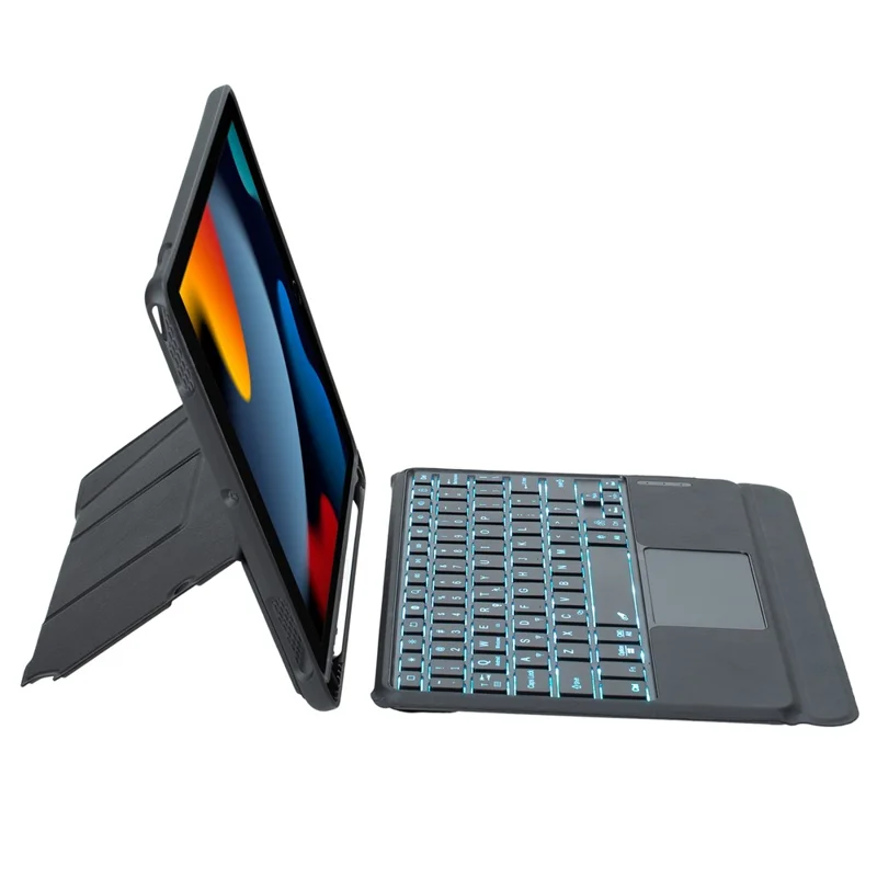 Capa de Teclado Compatível com Bluetooth para iPad 10.2 (2021) / (2020) / (2019) / iPad Air 10.5 polegadas (2019) / iPad Pro 10.5 polegadas (2017) com Suporte - Preto
