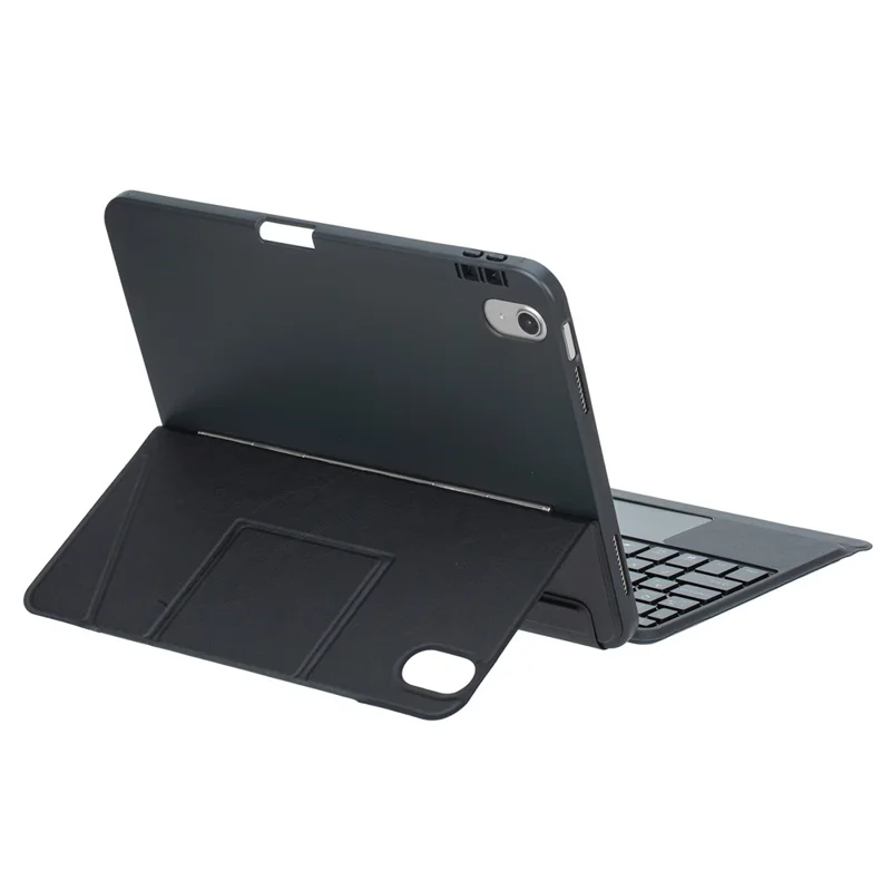 Para iPad (2025) / iPad 10.9 (2022) Capa com Suporte de Teclado Bluetooth Destacável com Touchpad e Iluminação de Fundo - Preto