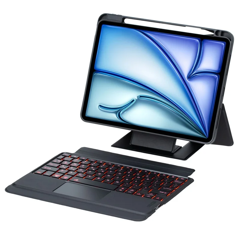 Étui support clavier compatible Bluetooth pour iPad Air 11 (2025) / (2024) / iPad Air (2022) / (2020) / iPad Pro 11 (2022) / (2021) / (2020) / (2018) - Noir