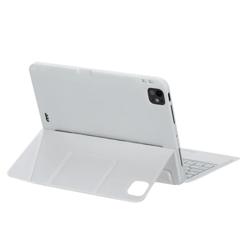 Para iPad Pro 11 (2024) Capa com Teclado Bluetooth Destacável com Touchpad e Iluminação de Fundo - Branco