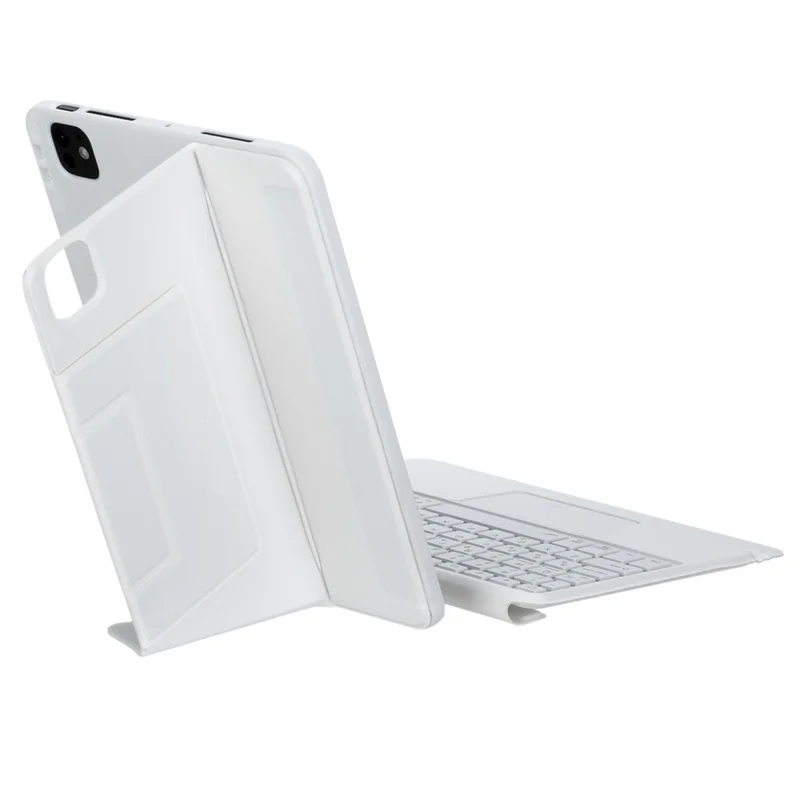Para iPad Pro 11 (2024) Capa com Teclado Bluetooth Destacável com Touchpad e Iluminação de Fundo - Branco
