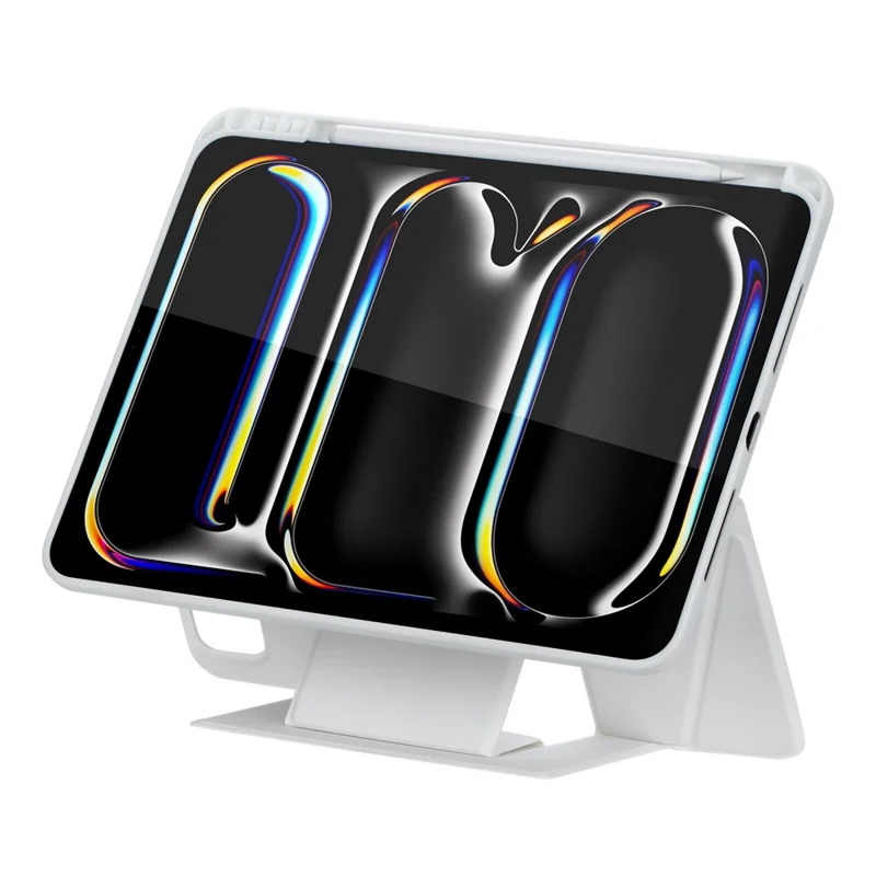 Para iPad Pro 11 (2024) Capa com Teclado Bluetooth Destacável com Touchpad e Iluminação de Fundo - Branco