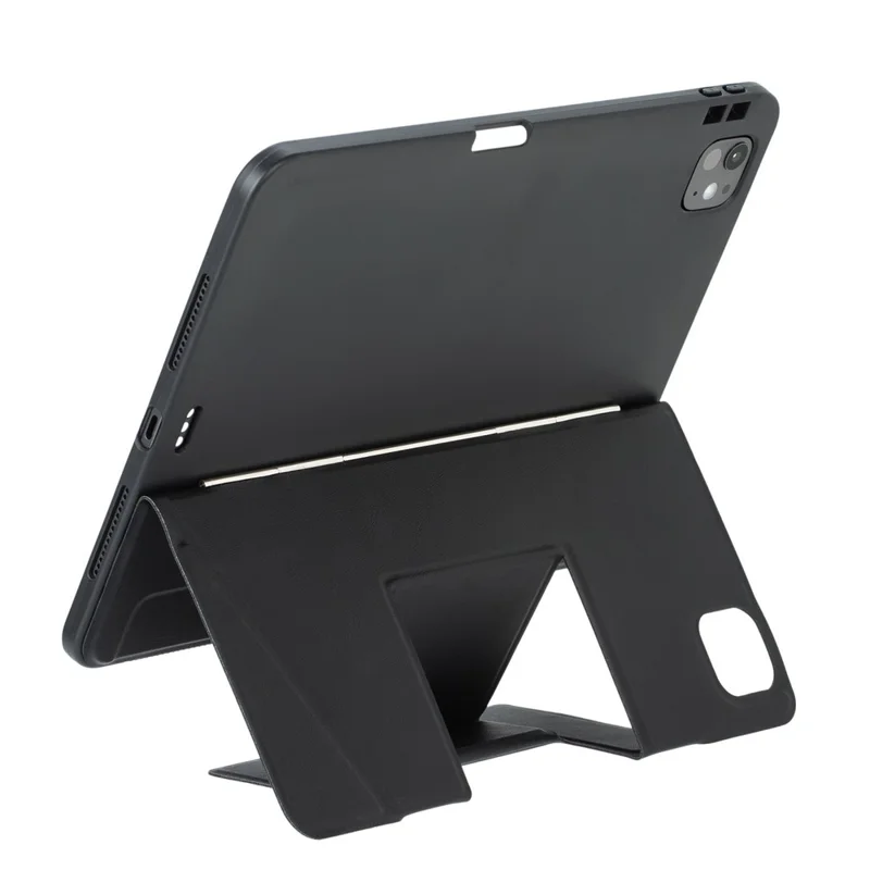 For iPad Pro 11 (2024) Detachable Bluetooth-compatible Keyboard Stand Case with Touchpad and Backlit - Black