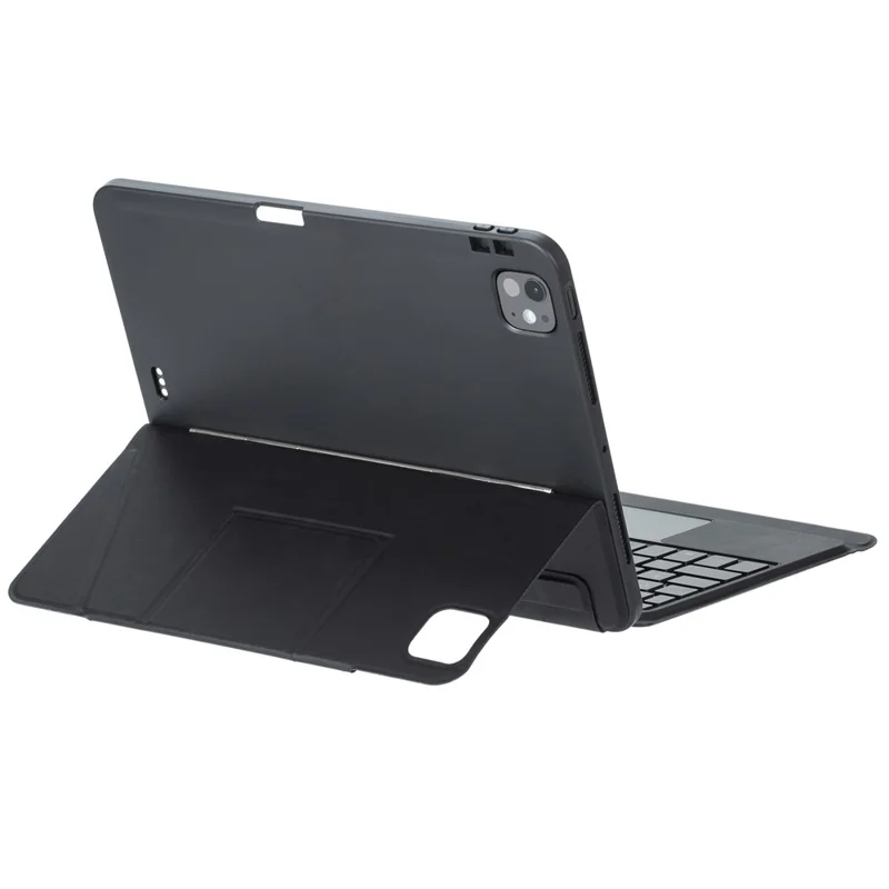 For iPad Pro 11 (2024) Detachable Bluetooth-compatible Keyboard Stand Case with Touchpad and Backlit - Black