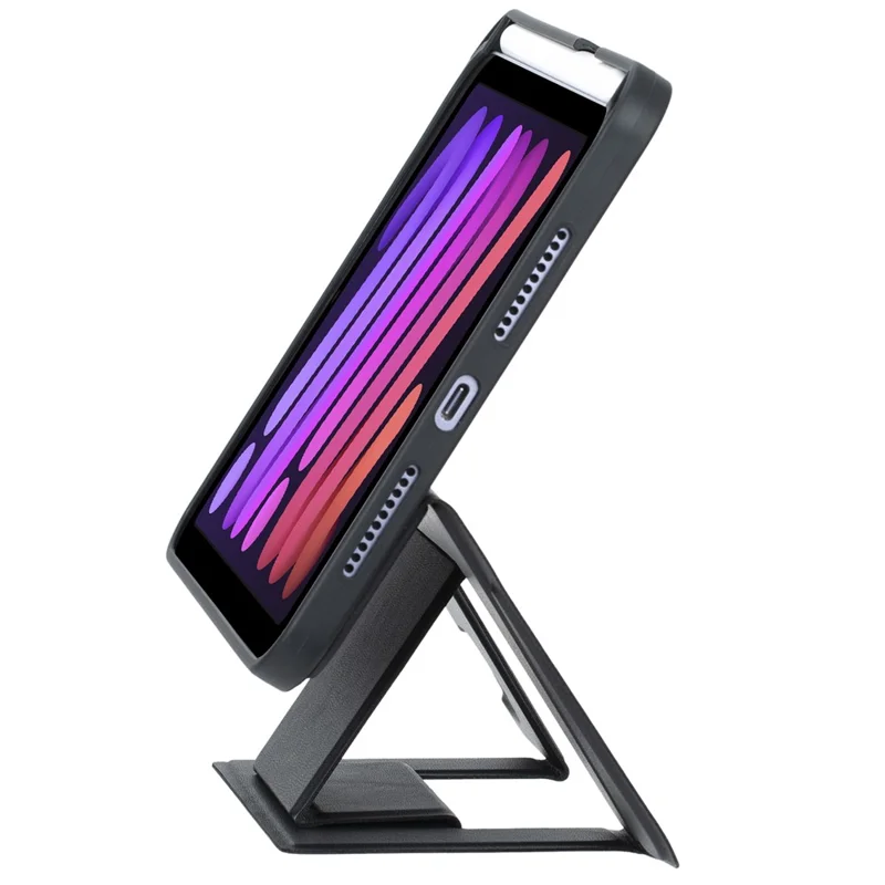 For iPad mini (2024) / (2021) Detachable Bluetooth-compatible Keyboard Stand Case with Touchpad and Backlit - Black