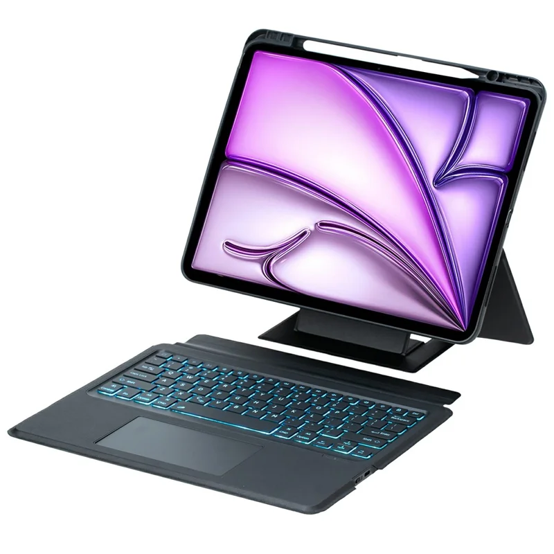 Étui support compatible Bluetooth pour iPad Air 13 (2025) / (2024) / iPad Pro 12.9 (2022) / (2021) / (2020) / (2018) - Noir