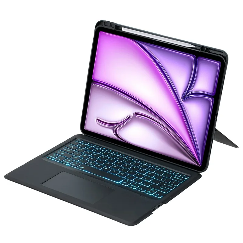 Étui support compatible Bluetooth pour iPad Air 13 (2025) / (2024) / iPad Pro 12.9 (2022) / (2021) / (2020) / (2018) - Noir