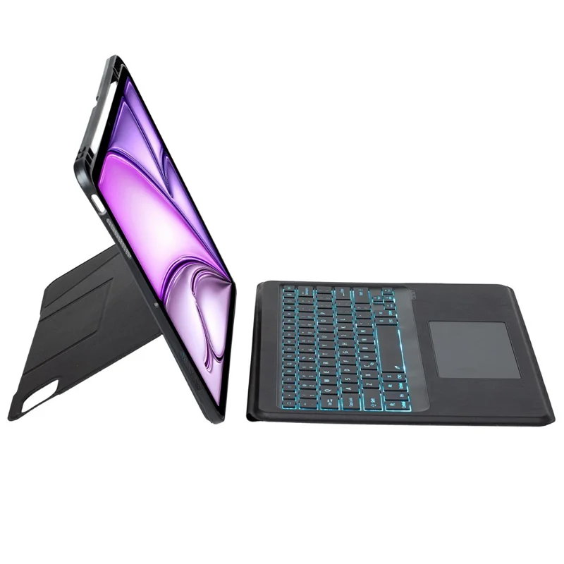 Étui support compatible Bluetooth pour iPad Air 13 (2025) / (2024) / iPad Pro 12.9 (2022) / (2021) / (2020) / (2018) - Noir