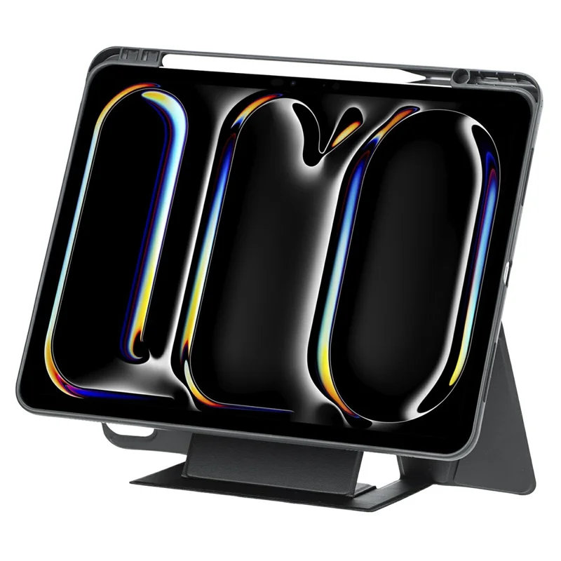 Para iPad Pro 13 (2024) Capa com Suporte de Teclado Bluetooth Destacável com Touchpad e Iluminação de Fundo - Preto