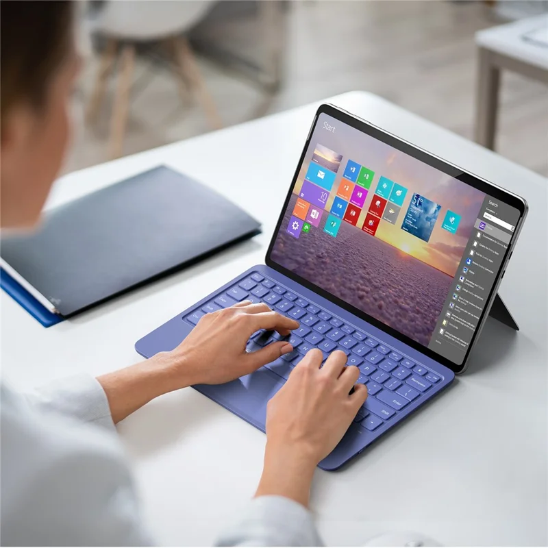 Teclado Bluetooth con retroiluminación para Microsoft Surface Pro de 12 pulgadas con panel táctil - Azul
