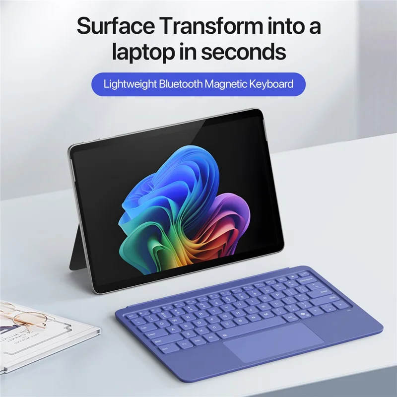 Teclado Bluetooth con retroiluminación para Microsoft Surface Pro de 12 pulgadas con panel táctil - Azul