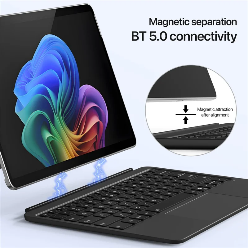 Teclado Bluetooth con retroiluminación para Microsoft Surface Pro de 12 pulgadas con panel táctil - Azul