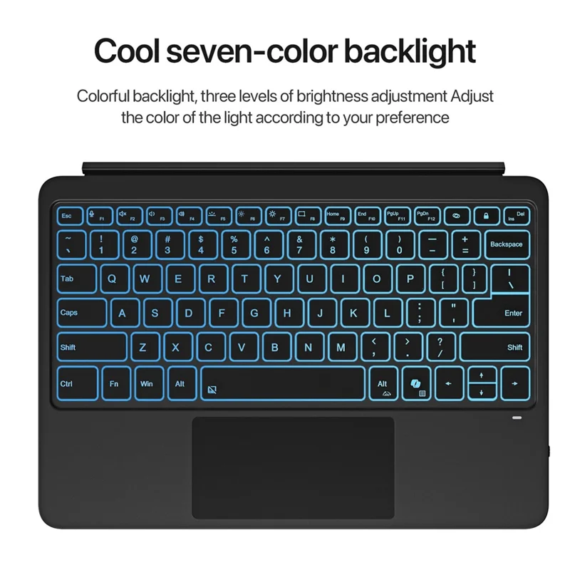Teclado Bluetooth con retroiluminación para Microsoft Surface Pro de 12 pulgadas con panel táctil - Azul