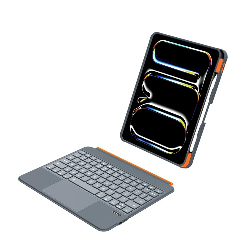 Étui clavier rétroéclairé TU3607 pour iPad Air 11 (2025) / (2024) / iPad (2025) / Air (2022) / (2020) / Pro 11 (2022) / (2021) / (2020) / (2018) / iPad 10.9 (2022) - Gris