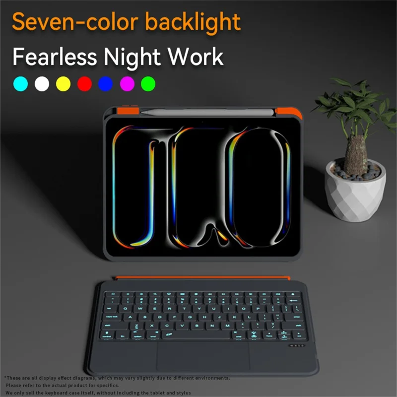 Étui clavier rétroéclairé TU3607 pour iPad Air 11 (2025) / (2024) / iPad (2025) / Air (2022) / (2020) / Pro 11 (2022) / (2021) / (2020) / (2018) / iPad 10.9 (2022) - Gris