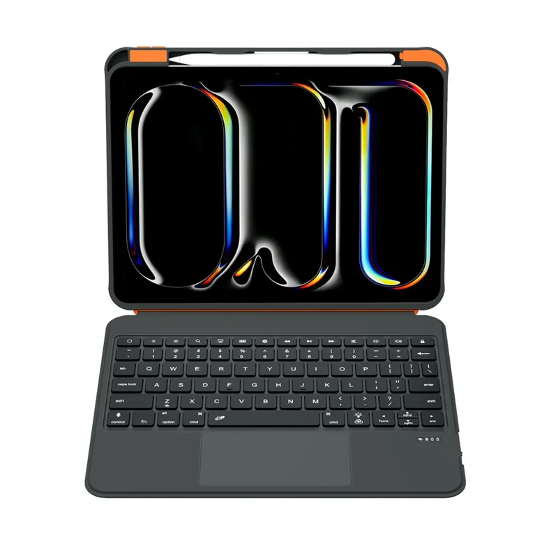 TU3607P Für iPad Pro 11 (2024) M4 Magnetische Abnehmbares Beleuchtetes Tastaturgehäuse mit Drehständer - Schwarz