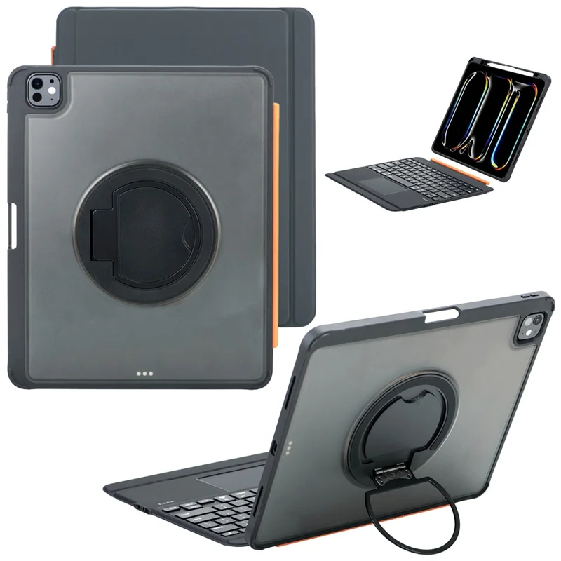 TU3609P For iPad Pro 13 (2024) Backlit Design Magnetic Detachable Keyboard Case with Rotating Stand
