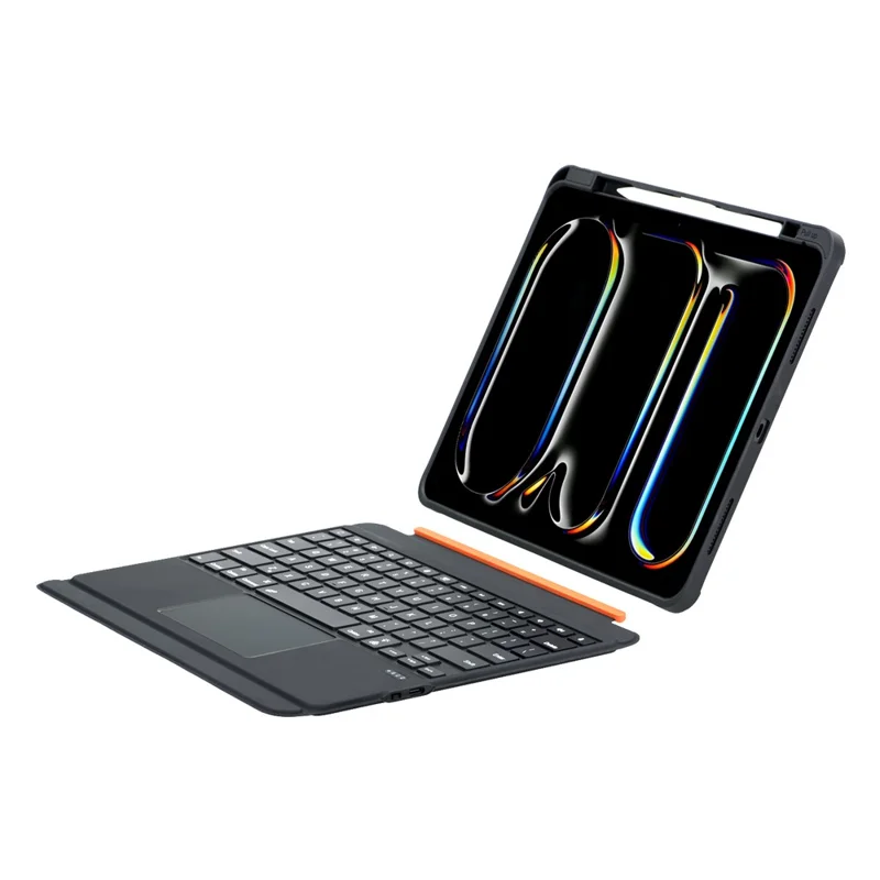 TU3609P For iPad Pro 13 (2024) Backlit Design Magnetic Detachable Keyboard Case with Rotating Stand