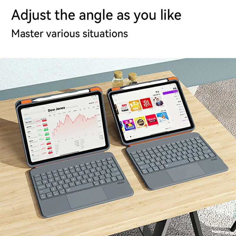 Funda de teclado 3607 para iPad (2025) / iPad 10,9 (2022) / iPad Air 11 (2024) / (2025) / iPad Pro 11 (2018) / (2020) / (2021) / (2022) / iPad Air (2020) / (2022) - Gris