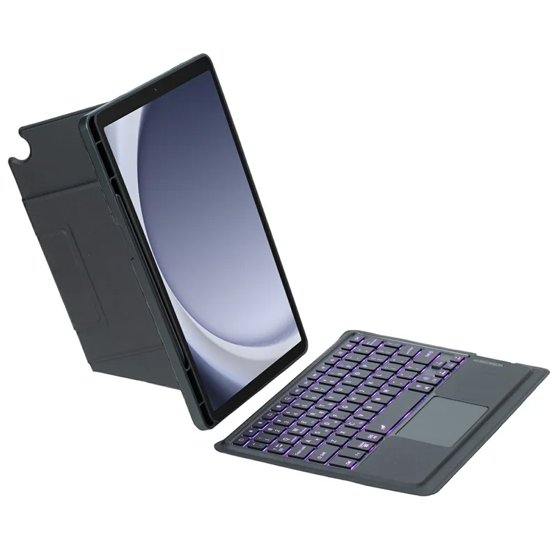 For Samsung Galaxy Tab A9+ X210 / X215 / X216 Floating Bluetooth-compatible Keyboard Stand Case with Backlit - Black