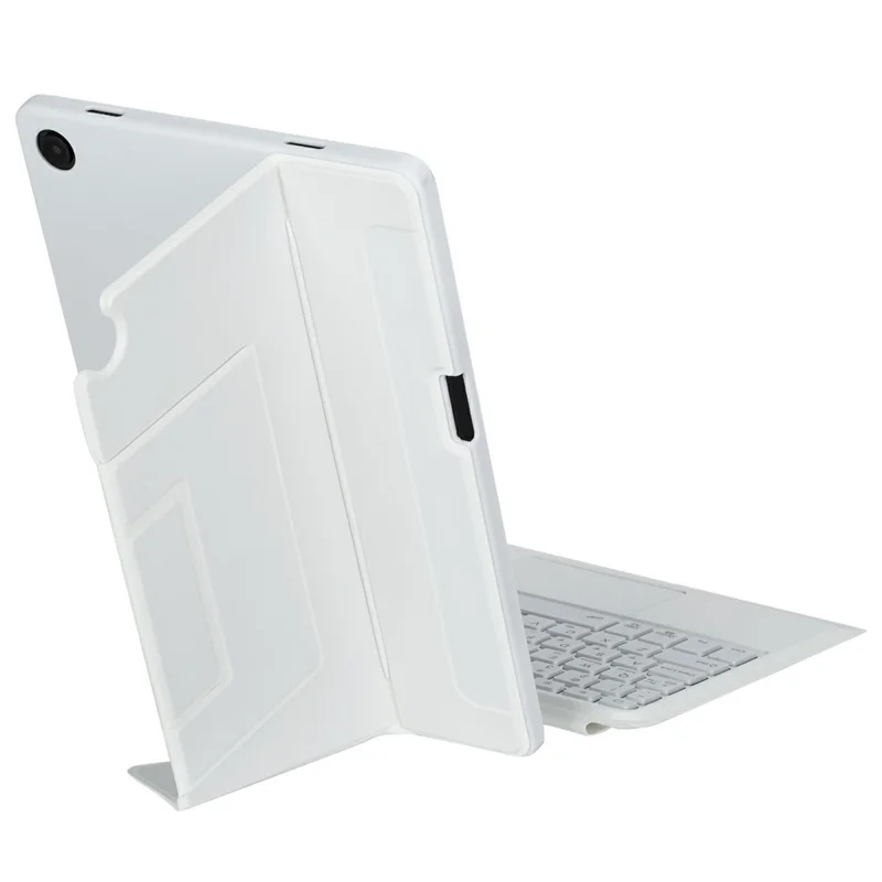 For Samsung Galaxy Tab A9+ X210 / X215 / X216 Floating Bluetooth-compatible Keyboard Stand Case with Backlit - White