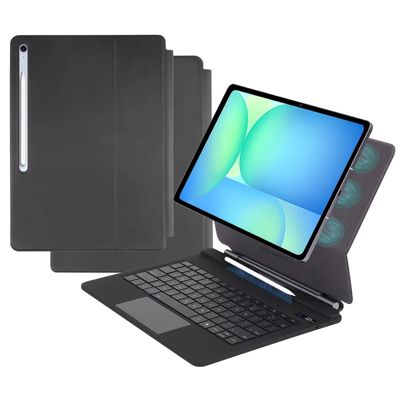 Funda con teclado inalámbrico magnético con retroiluminación y soporte de varios ángulos para Samsung Galaxy Tab S10 FE+ X620 / X626B