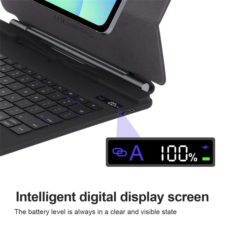 Funda con teclado inalámbrico magnético con retroiluminación y soporte de varios ángulos para Samsung Galaxy Tab S10 FE+ X620 / X626B
