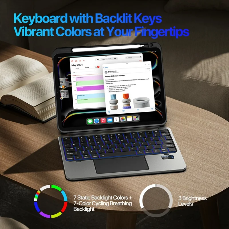 DUX DUCIS VK-Serie für iPad Pro 11 (2024) Abnehmbares Tastaturetui mit Ständer und Touchpad