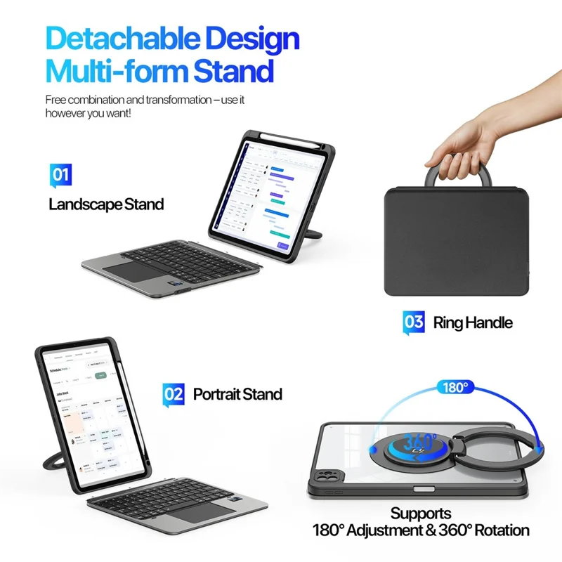DUX DUCIS VK-Serie für iPad Pro 11 (2024) Abnehmbares Tastaturetui mit Ständer und Touchpad