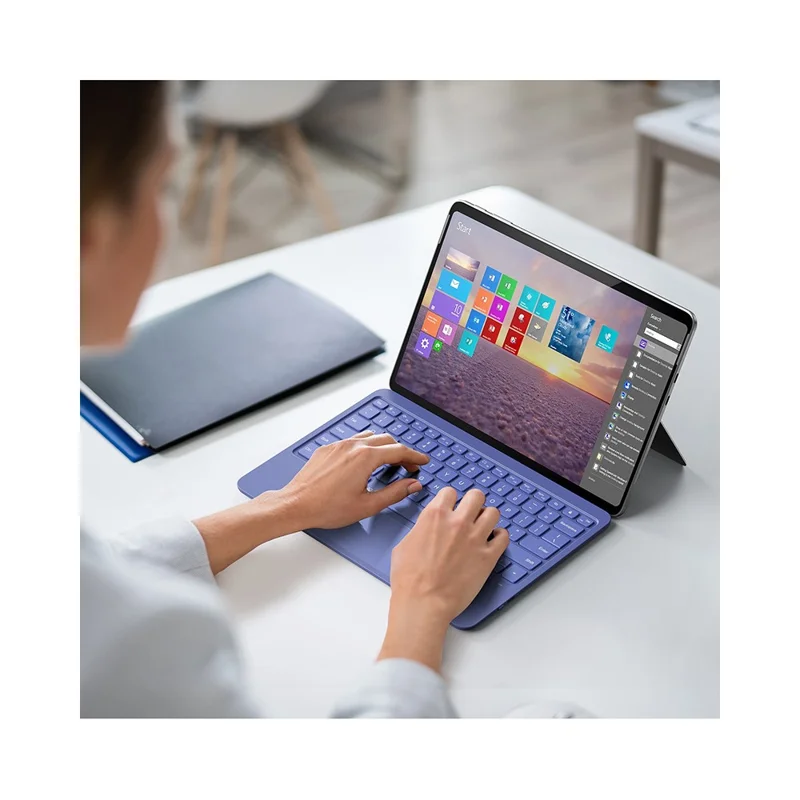 WP-12 For Microsoft Surface Pro 12 Inch Magnetic Wireless Bluetooth-compatible Keyboard with 7-Color Backlit - Sapphire