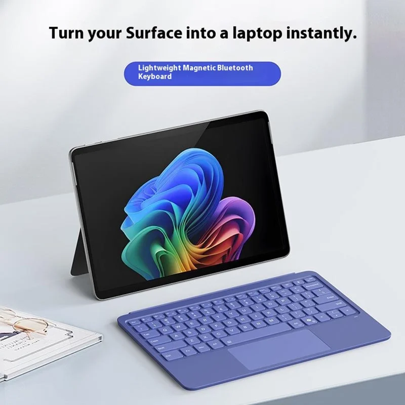 WP-12 For Microsoft Surface Pro 12 Inch Magnetic Wireless Bluetooth-compatible Keyboard with 7-Color Backlit - Sapphire