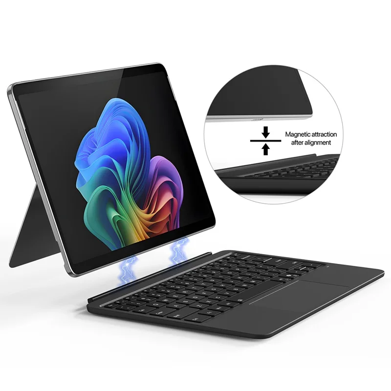 WP-12 For Microsoft Surface Pro 12 Inch Magnetic Wireless Bluetooth-compatible Keyboard with 7-Color Backlit - Sapphire