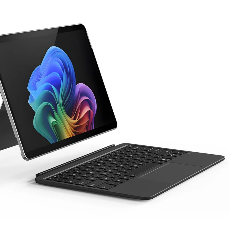WP-12 För Microsoft Surface Pro 12 tum Magnetisk Trådlös Bluetooth-kompatibel Tangentbord med 7-färgigt Bakgrundsbelysning - Svart