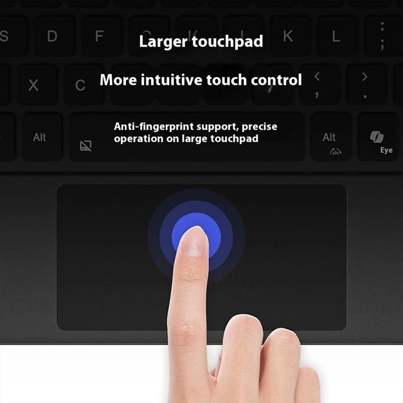 WP-12 För Microsoft Surface Pro 12 tum Magnetisk Trådlös Bluetooth-kompatibel Tangentbord med 7-färgigt Bakgrundsbelysning - Svart