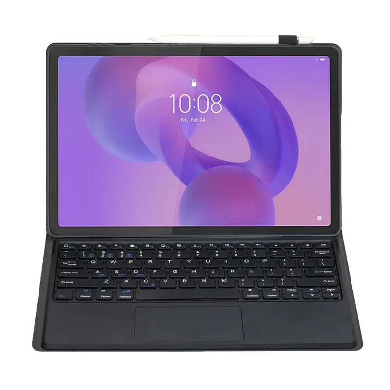 AM33 For Lenovo Xiaoxin Pad 2025 Ultra Thin Leather Case Detachable Bluetooth-Compatible Keyboard Cover - Black