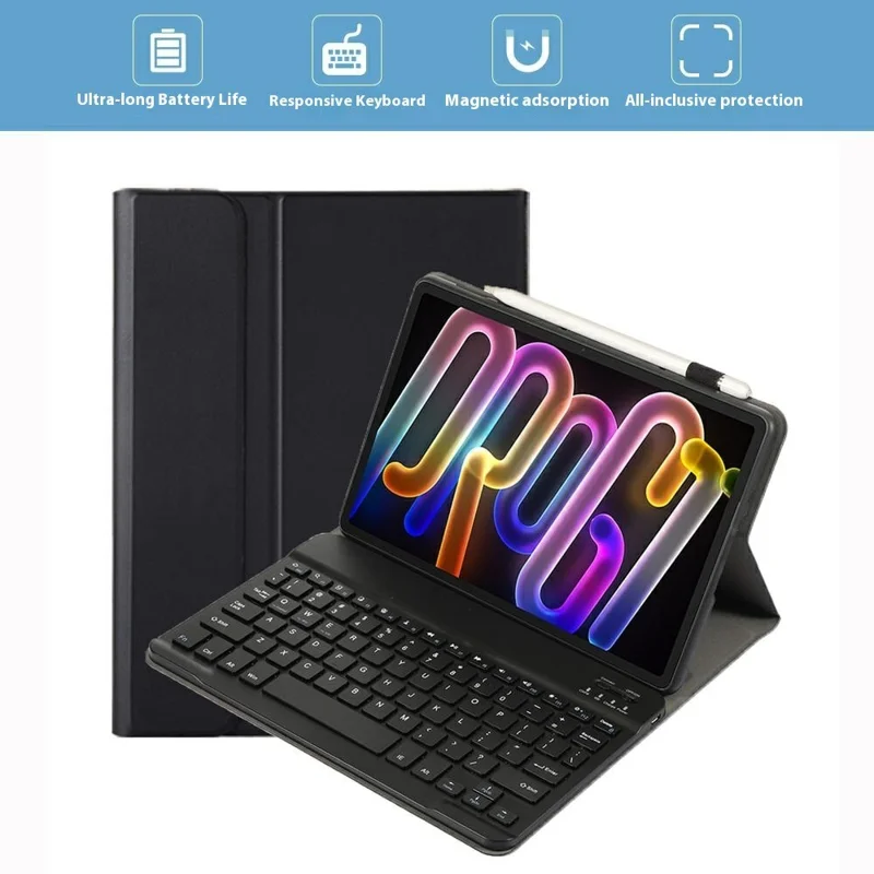 AM32 For Lenovo Xiaoxin Pad Pro GT Leather TPU Tablet Cover with Bluetooth-Compatible Keyboard