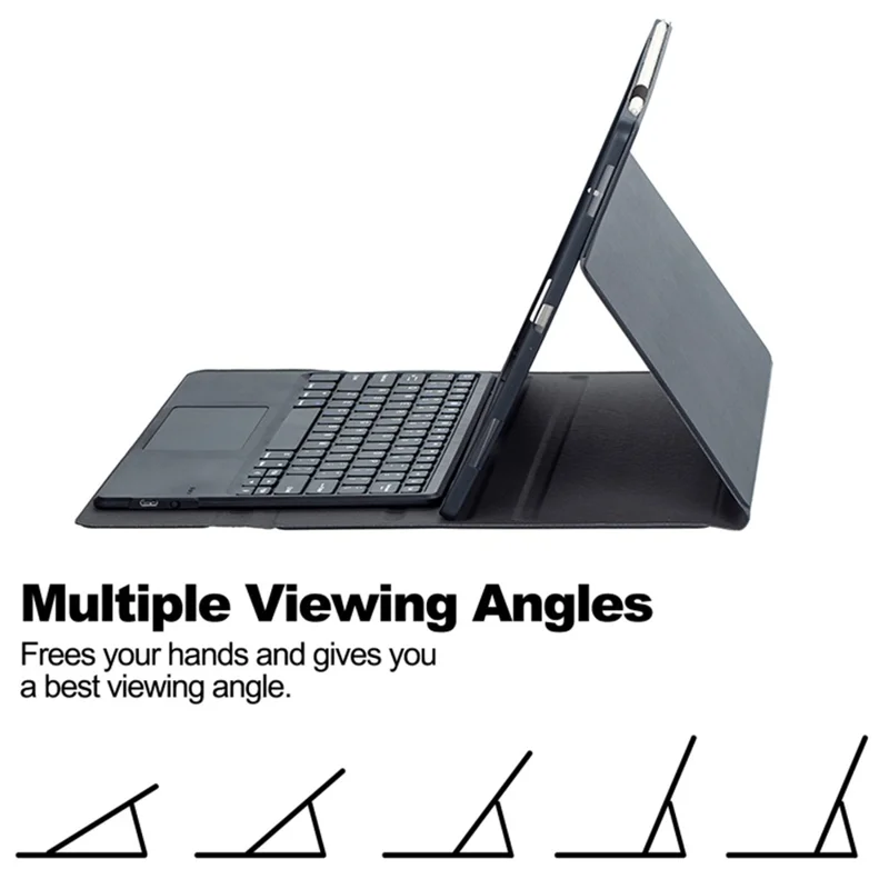 AM33-A For Lenovo Xiaoxin Pad 2025 Protective Case with Touchpad Keyboard Ultra Thin Detachable TPU Cover - Black