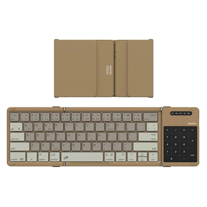 NILLKIN Cube Pocket Keyboard Foldable Travel Keyboard with Touchpad & Number Pad for iPad Laptop PC - Khaki