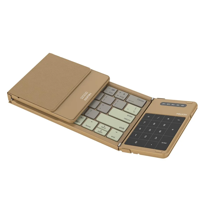 NILLKIN Cube Pocket Keyboard Foldable Travel Keyboard with Touchpad & Number Pad for iPad Laptop PC - Khaki