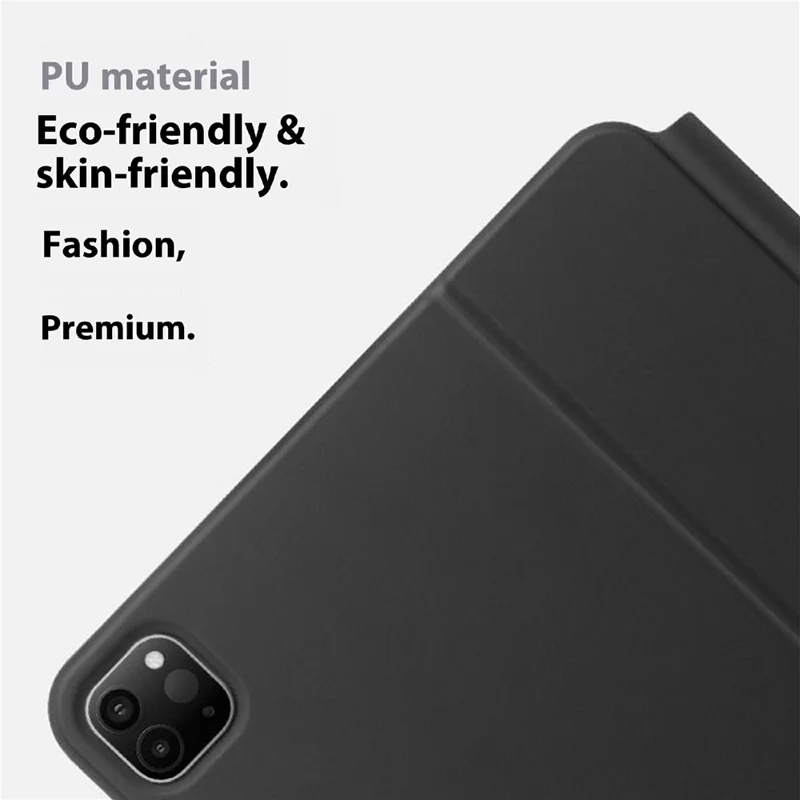 C13 Leather Keyboard Case For iPad Pro 11 (2024) Magic Keyboard 7 Colors Backlight with Trackpad, Pin Connector