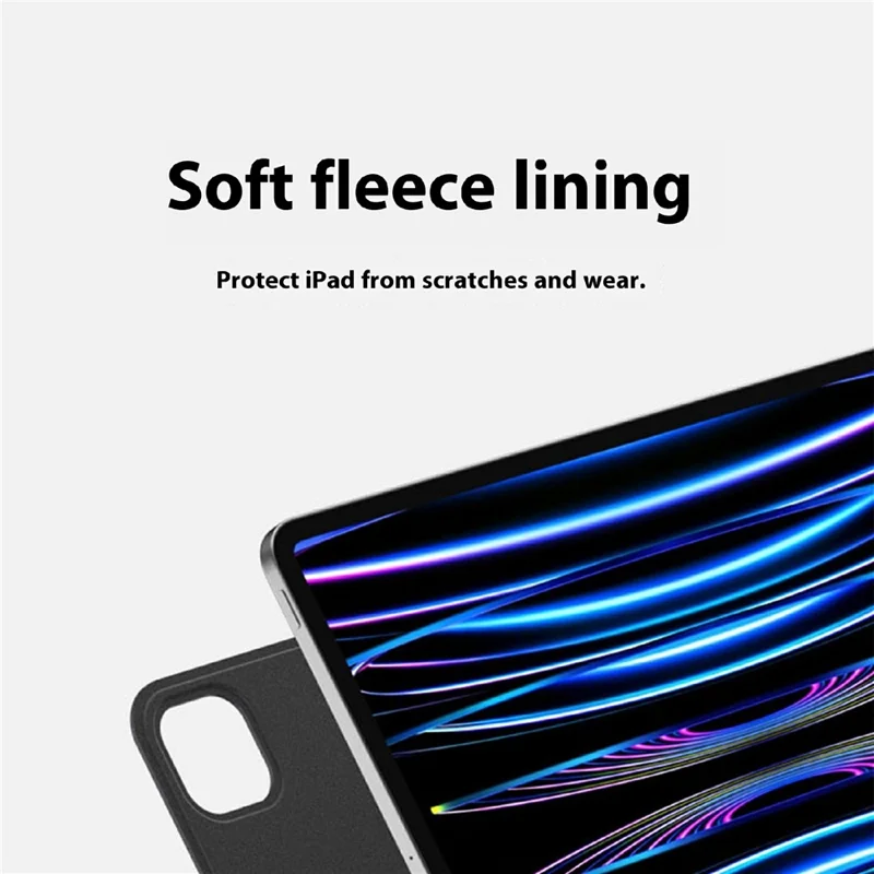 C13 Leather Keyboard Case For iPad Pro 11 (2024) Magic Keyboard 7 Colors Backlight with Trackpad, Pin Connector