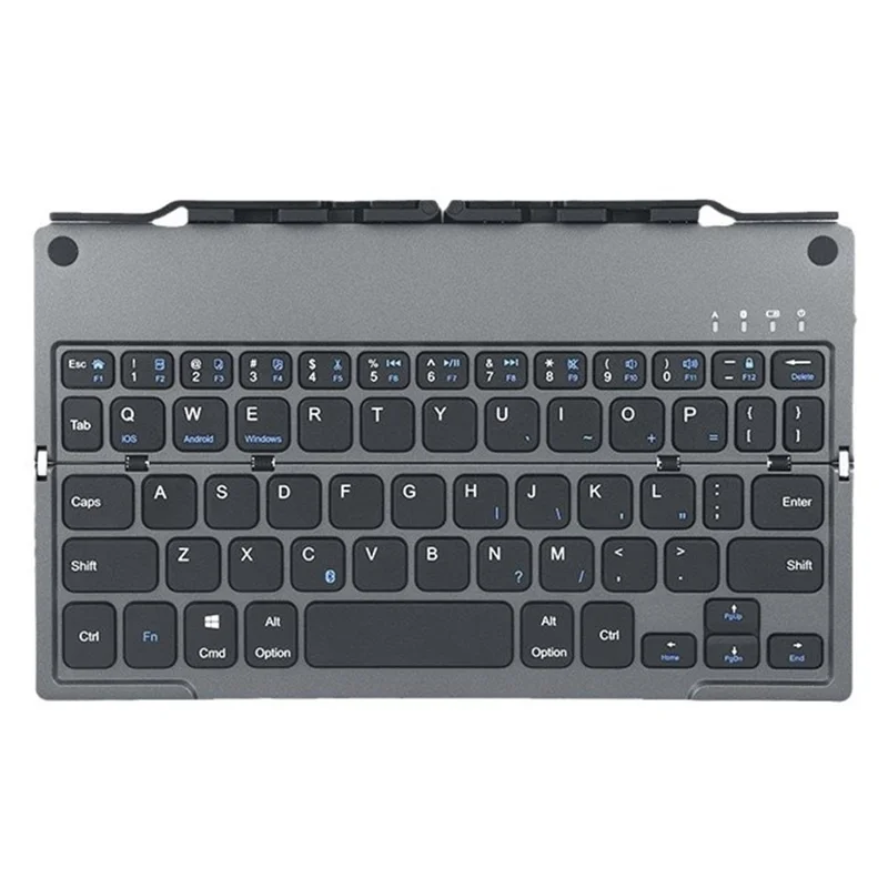 COTECI 60 Keys Harmonica Folding Keyboard Portable Wireless Bluetooth-compatible Keyboard with Stand - Grey
