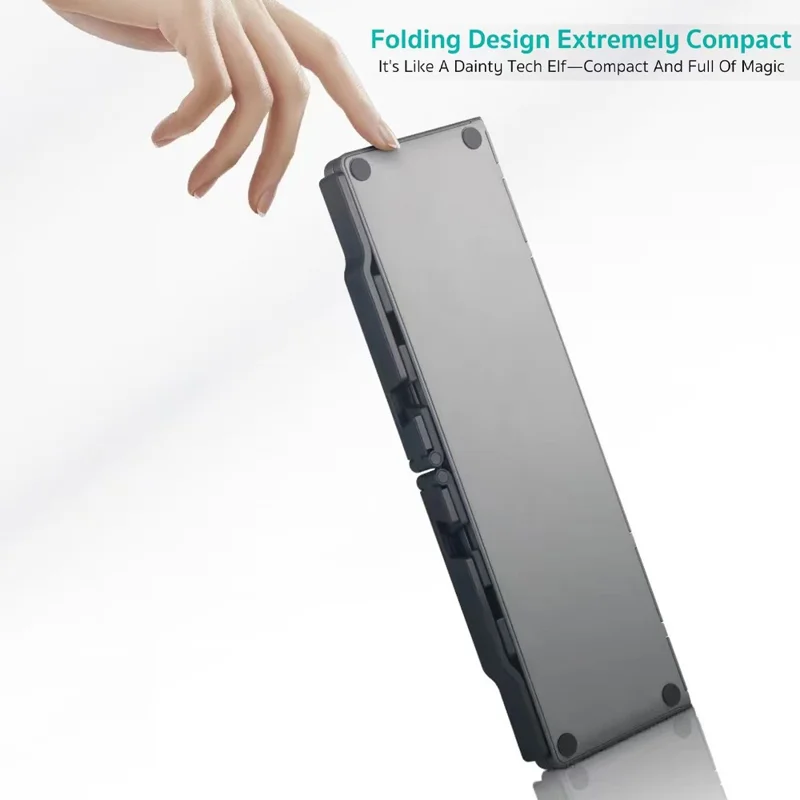 COTECI 60 Keys Harmonica Folding Keyboard Portable Wireless Bluetooth-compatible Keyboard with Stand - Grey