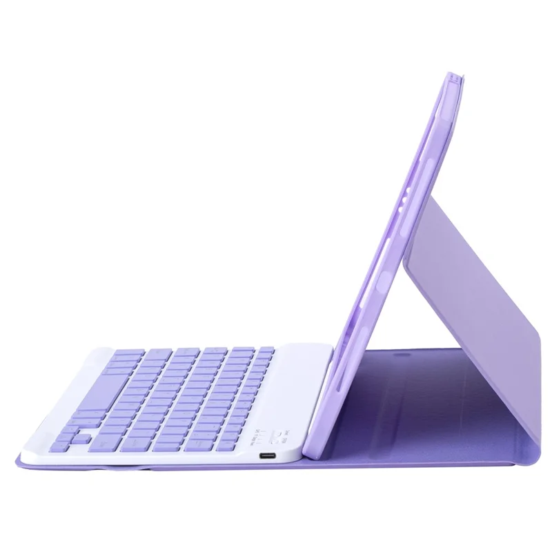 A730B For Samsung Galaxy Tab S11 Detachable Leather Case Bluetooth-Compatible Keyboard with Pen Slot - Lilac Purple